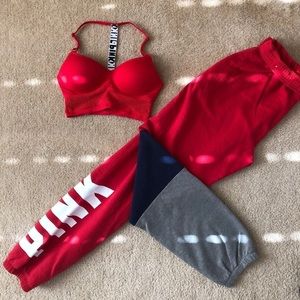 PINK swatpants & “sport” Pushup Bralette